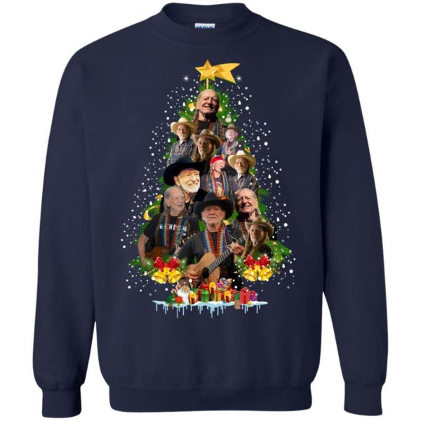 Willie Nelson Christmas tree sweater Apparel