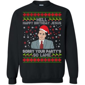 Well happy birthday Jesus sorry your party’s Christmas sweater Apparel