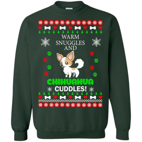Warm snuggles and Chihuahua cuddles Christmas sweater Apparel