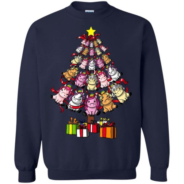 Unicorn Christmas tree sweater Apparel