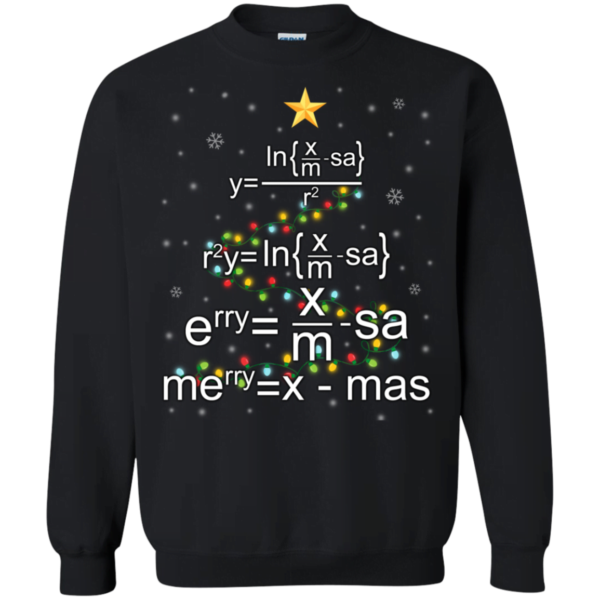 Funny Math Merry Xmas Christmas Tree Sweatshirt Apparel