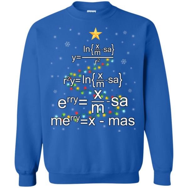 Funny Math Merry Xmas Christmas Tree Sweatshirt Apparel