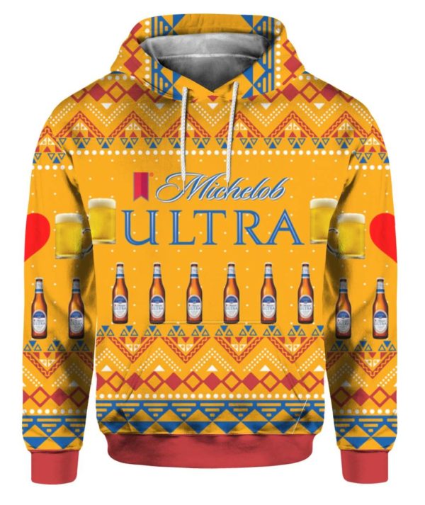 Michelob Ultra Beer Can 3D Print Ugly Christmas Sweater, Hoodie Apparel