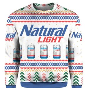 Natural Light Can Beer 3D Print Ugly Christmas Sweater Apparel