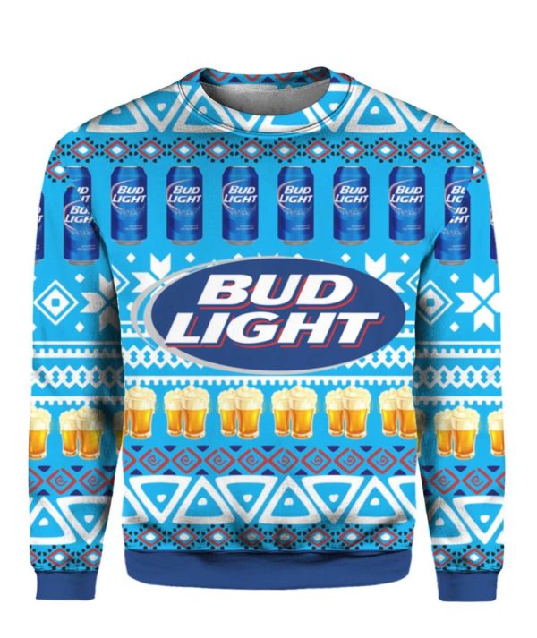 Bud Light Beer 3D Print Ugly Christmas Sweater Apparel