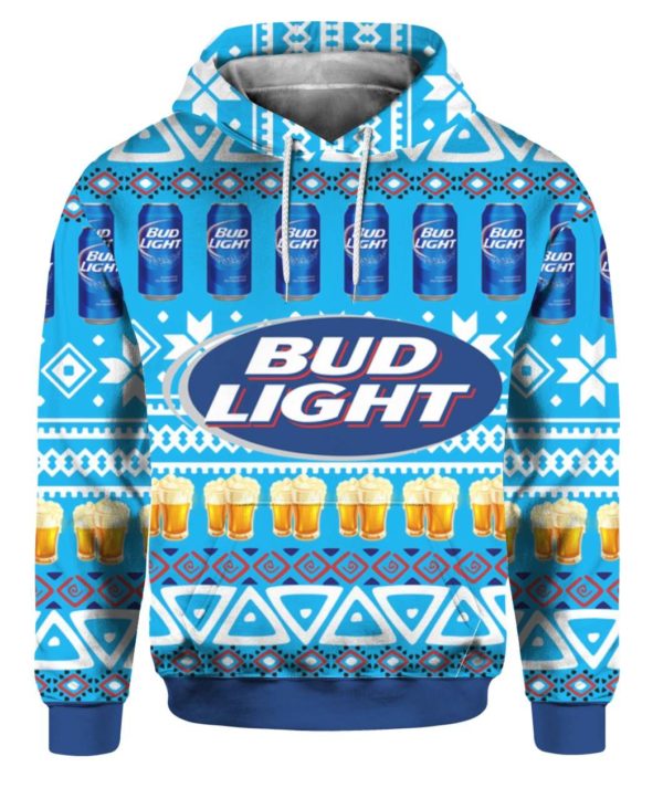 Bud Light Beer 3D Print Ugly Christmas Sweater Apparel