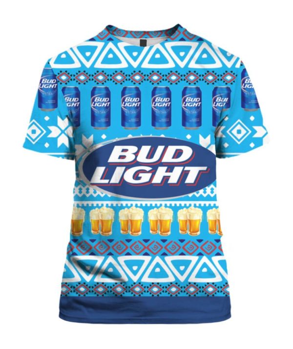 Bud Light Beer 3D Print Ugly Christmas Sweater Apparel