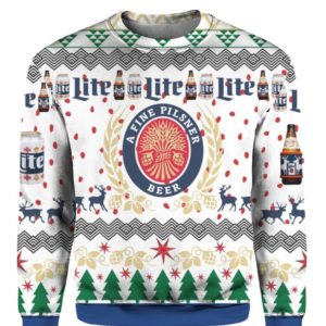 Miller Lite Beer 3D Print Ugly Christmas Sweater Apparel
