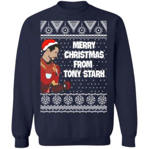 Tony Stark Iron Man Merry Christmas From Tony Stark Avengers Ugly Sweatshirt Uncategorized