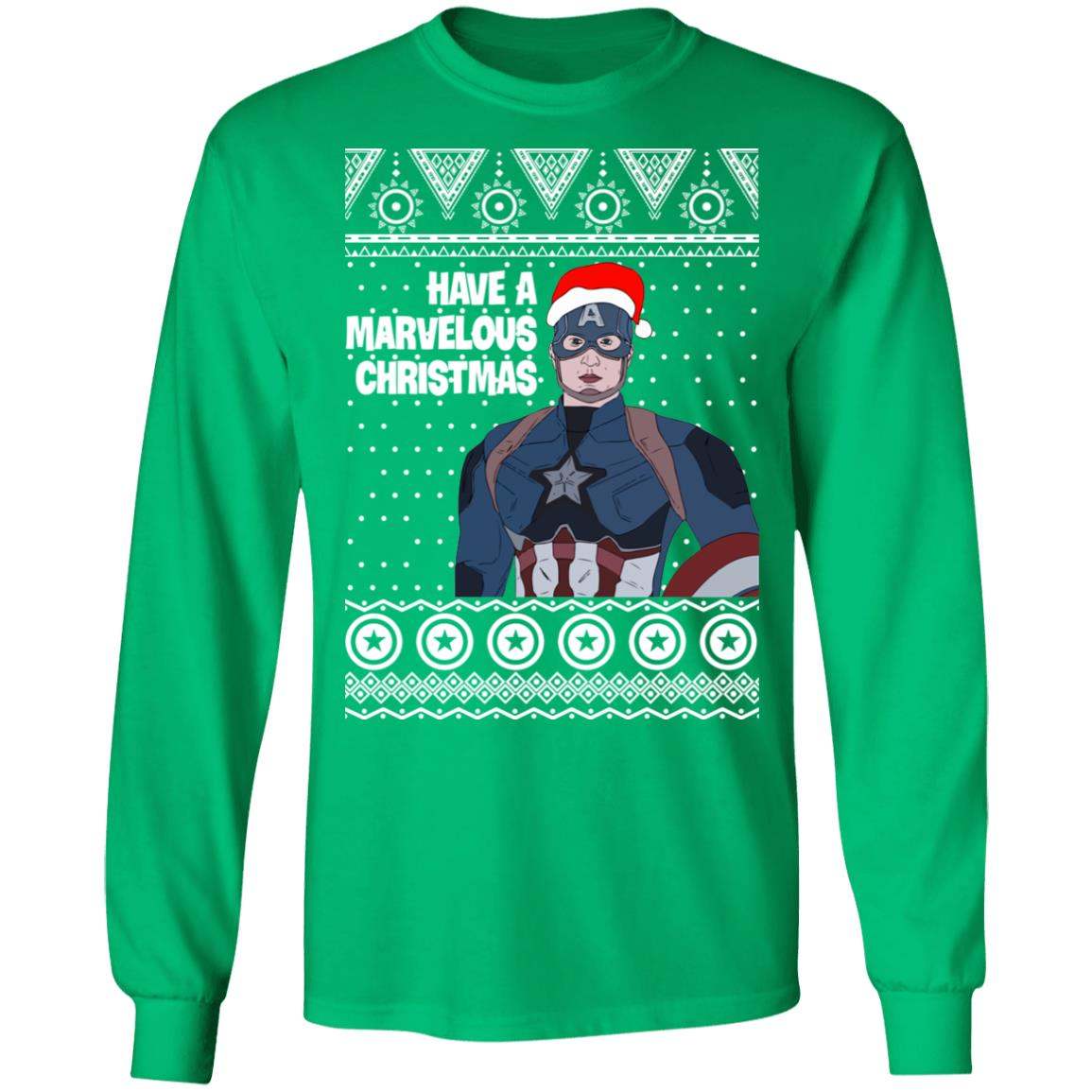 Captain America Have A Marvelous Christmas Avengers Ugly Sweatshirt Apparel Captain America Have A Marvelous Christmas Avengers Ugly Sweatshirt Apparel