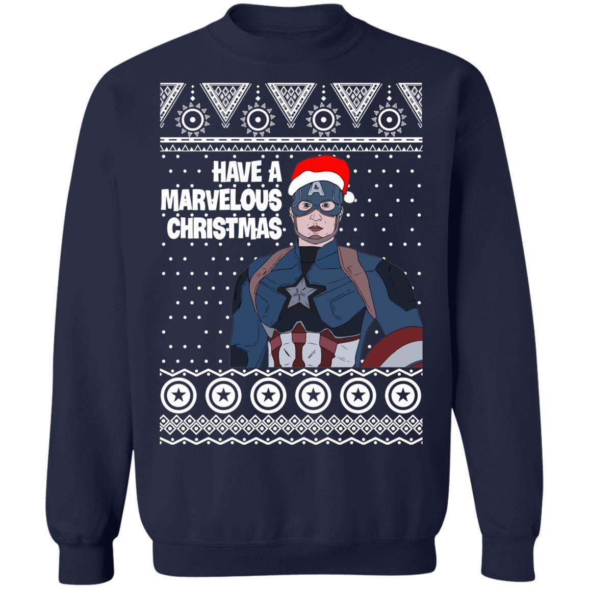Captain America Have A Marvelous Christmas Avengers Ugly Sweatshirt Apparel Captain America Have A Marvelous Christmas Avengers Ugly Sweatshirt Apparel