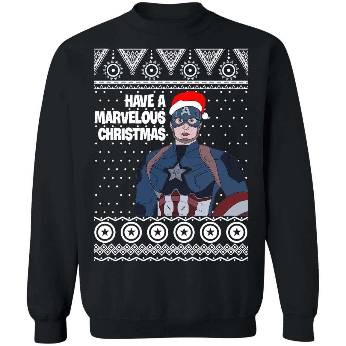 Captain America Have A Marvelous Christmas Avengers Ugly Sweatshirt Apparel Captain America Have A Marvelous Christmas Avengers Ugly Sweatshirt Apparel