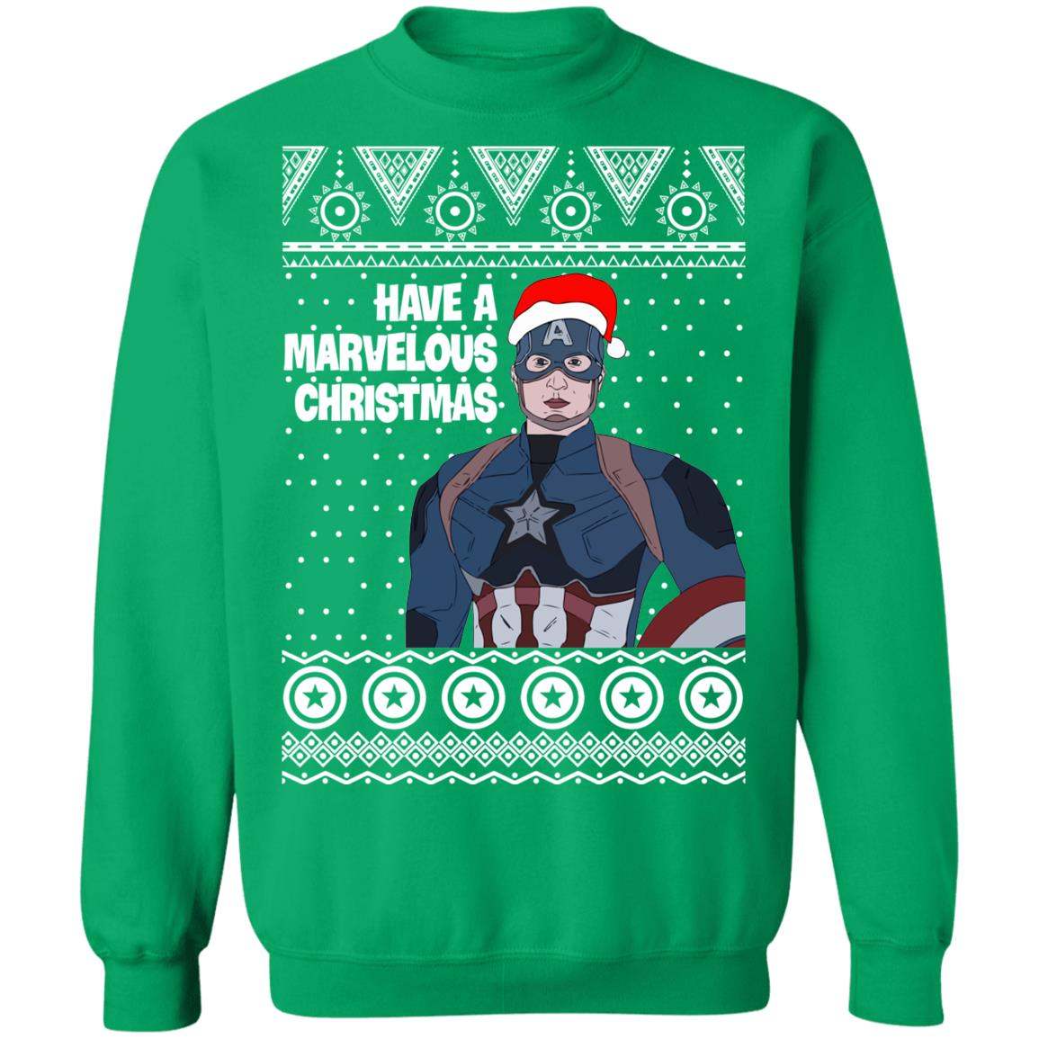 Captain America Have A Marvelous Christmas Avengers Ugly Sweatshirt Apparel Captain America Have A Marvelous Christmas Avengers Ugly Sweatshirt Apparel