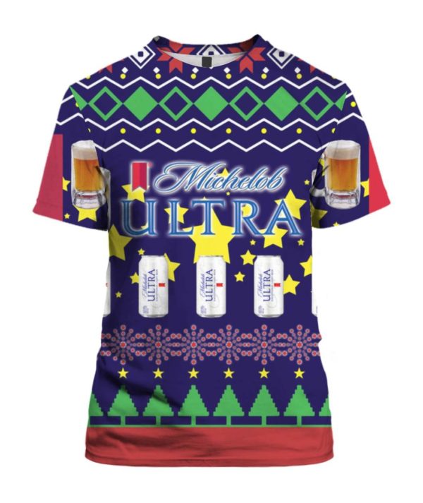 Michelob Ultra Beer Can 3D Print Ugly Christmas Sweater Apparel