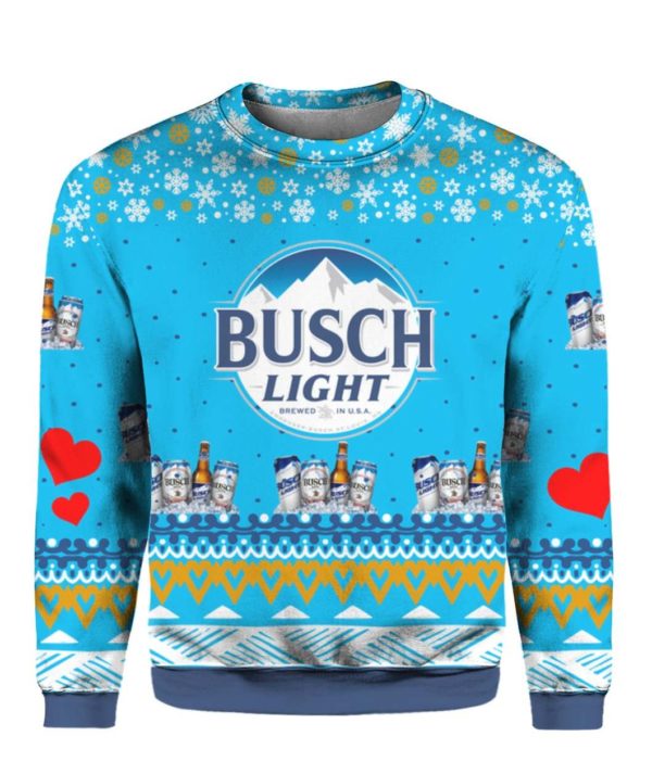 Busch Light Beer 3D Print Ugly Christmas Sweater Apparel