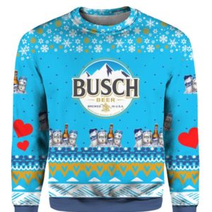 Busch Beer 3D Print Ugly Christmas Sweater Apparel