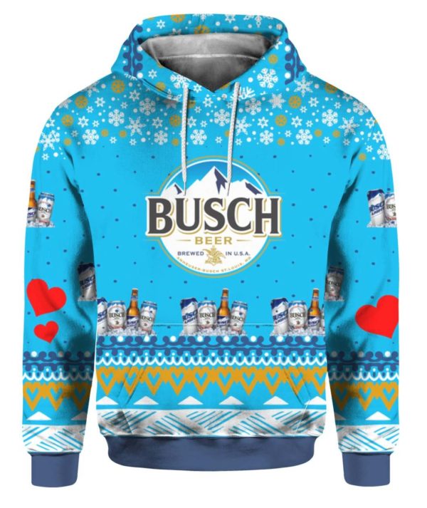 Busch Beer 3D Print Ugly Christmas Sweater Apparel