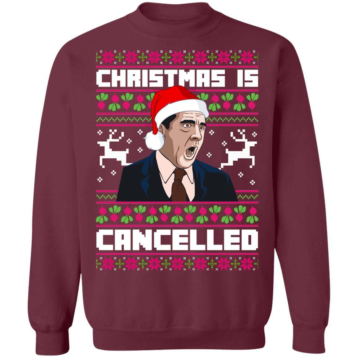 Michael Scott The Office Christmas Is Cancelled Christmas Shirt Apparel Michael Scott The Office Christmas Is Cancelled Christmas Shirt Apparel
