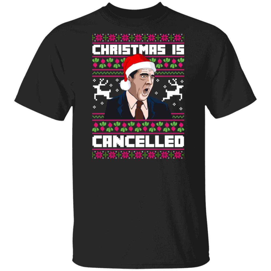 Michael Scott The Office Christmas Is Cancelled Christmas Shirt Apparel Michael Scott The Office Christmas Is Cancelled Christmas Shirt Apparel