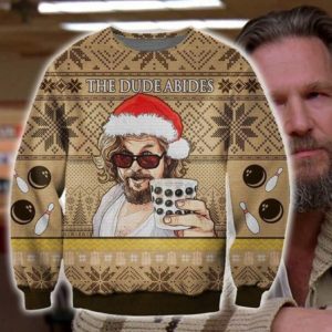 The dude abides the big lebowski 3d christmas sweatshirt Apparel