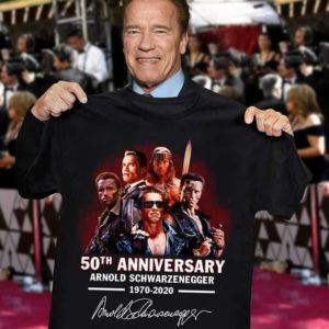 Arnold schwarzenegger 50th anniversary signed thank you for memories t shirt Apparel