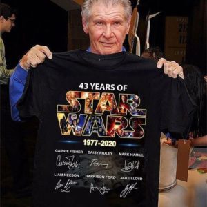 43 years of Star Wars 1977 2020 cast signed t shirt Apparel