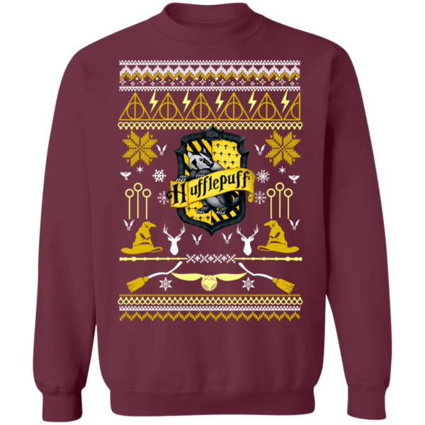 Harry Potter Hufflepuff Ugly Christmas Sweater Hoodie Shirt Apparel