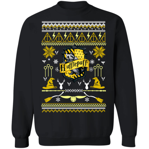 Harry Potter Hufflepuff Ugly Christmas Sweater Hoodie Shirt Apparel