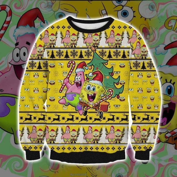 Spongebob V2 3D Print Christmas Sweatshirt Apparel