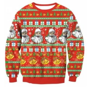 Santa 3D Print Christmas Sweatshirt Apparel