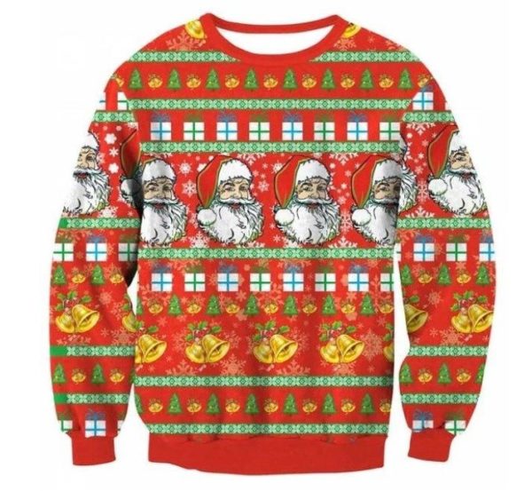 Santa 3D Print Christmas Sweatshirt Apparel