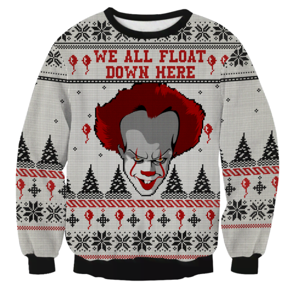 IT Pennywise 3D Print Christmas Sweatshirt 3D All Over Print