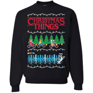 Christmas Things Stranger Fan | Mens Ugly Christmas Sweatshirt Apparel