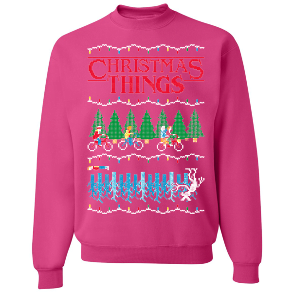 Christmas Things Stranger Fan | Mens Ugly Christmas Sweatshirt Apparel
