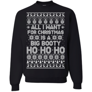 All I Want For Christmas Is a Big Booty Ho Ho Ho Christmas Sweatshirt Apparel