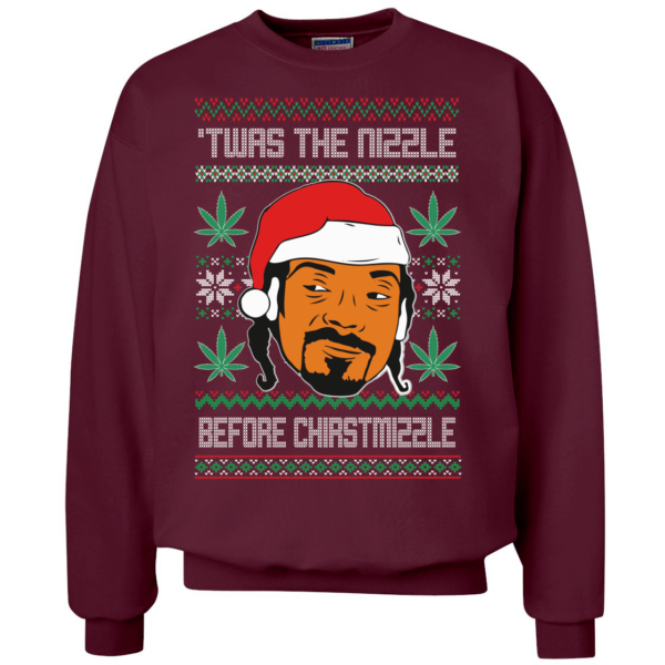 Twas The Nizzle Before Christmizzle Snoop Dog Christmas Sweatshirt Apparel
