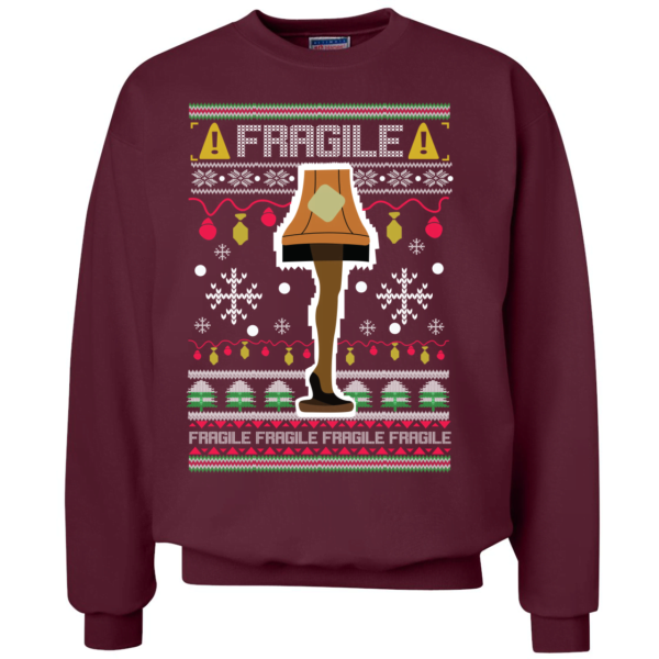 Funny Fragile Leg Lamp Christmas Sweatshirt Apparel