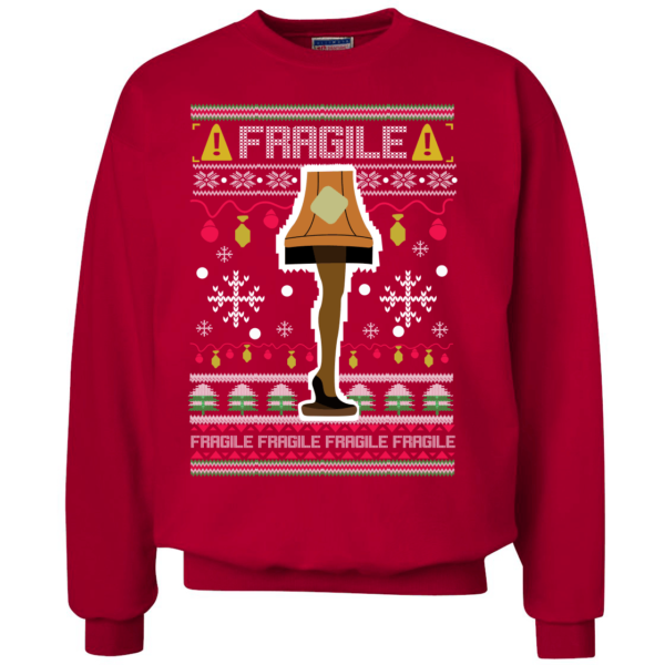 Funny Fragile Leg Lamp Christmas Sweatshirt Apparel