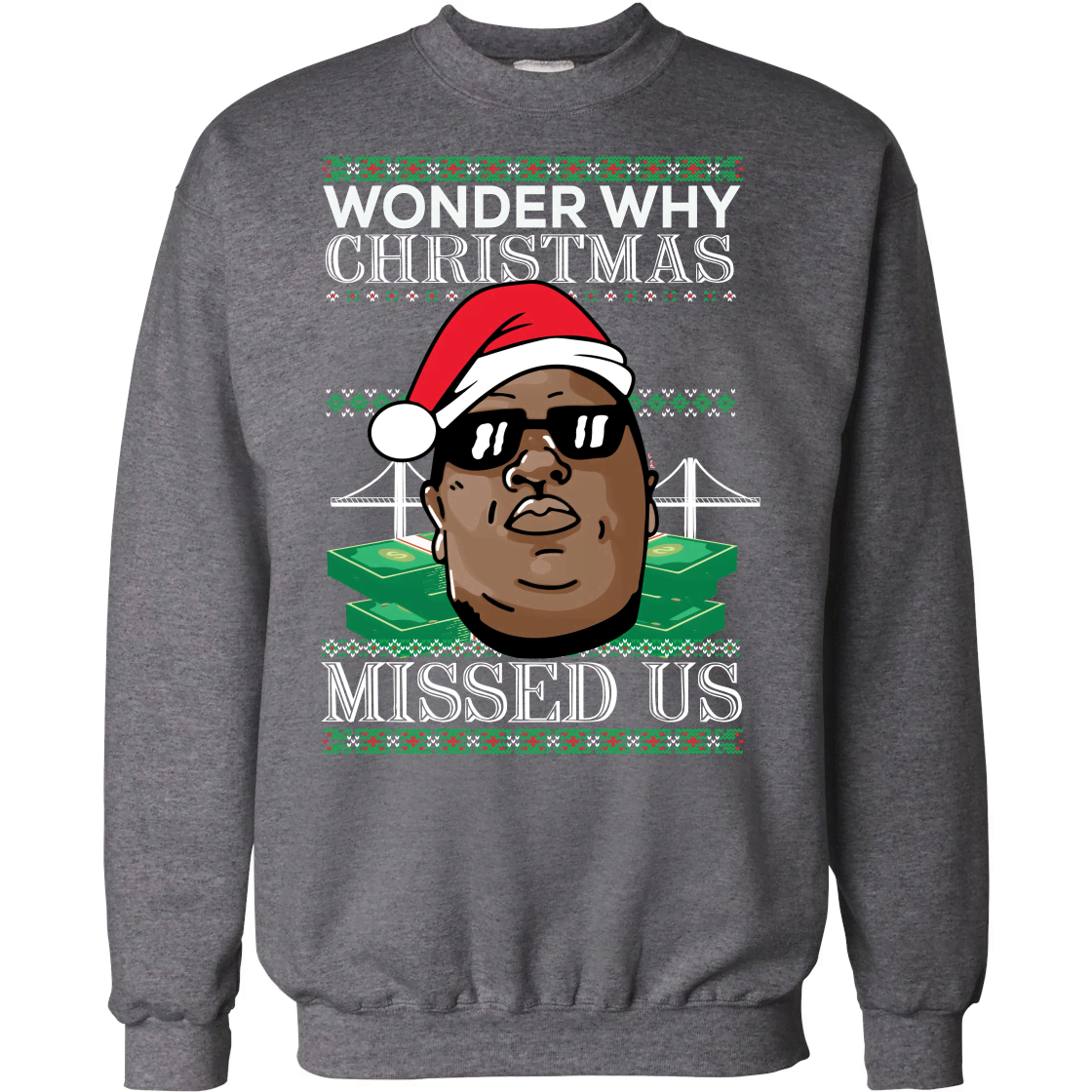 Biggie Smalls Wonder Why Christmas Missed Us Christmas Sweater Apparel Biggie Smalls Wonder Why Christmas Missed Us Christmas Sweater Apparel