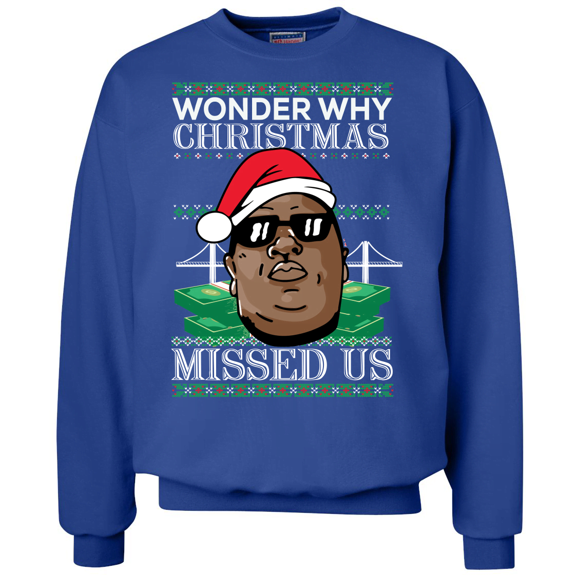 Biggie Smalls Wonder Why Christmas Missed Us Christmas Sweater Apparel Biggie Smalls Wonder Why Christmas Missed Us Christmas Sweater Apparel