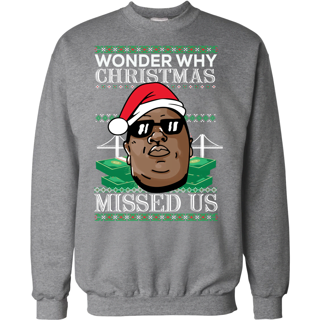 Biggie Smalls Wonder Why Christmas Missed Us Christmas Sweater Apparel Biggie Smalls Wonder Why Christmas Missed Us Christmas Sweater Apparel