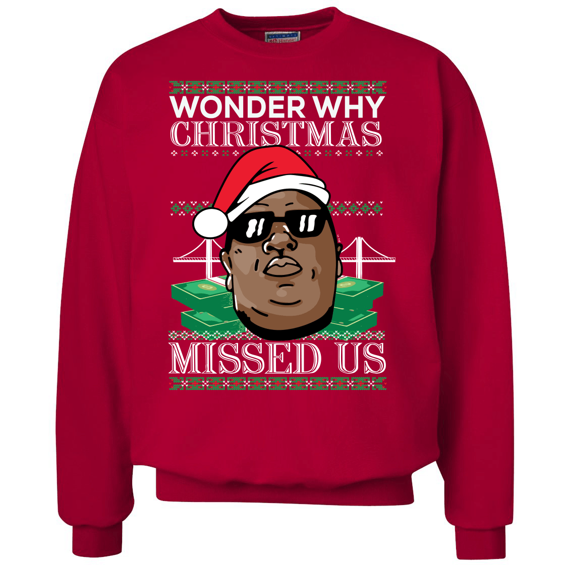 Biggie Smalls Wonder Why Christmas Missed Us Christmas Sweater Apparel Biggie Smalls Wonder Why Christmas Missed Us Christmas Sweater Apparel