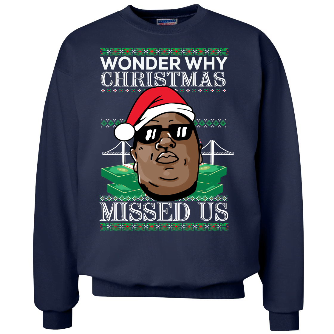 Biggie Smalls Wonder Why Christmas Missed Us Christmas Sweater Apparel Biggie Smalls Wonder Why Christmas Missed Us Christmas Sweater Apparel