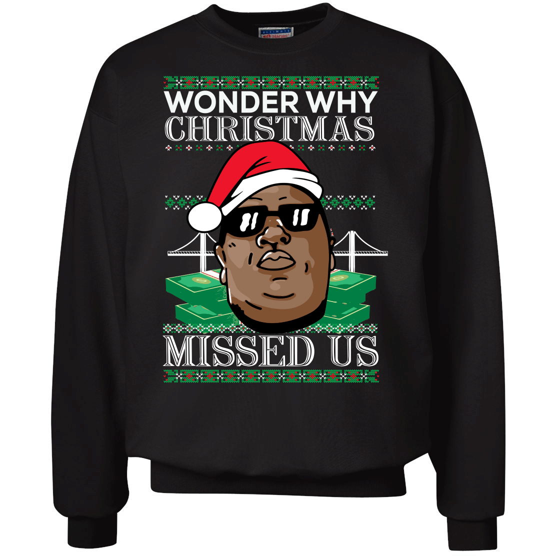 Biggie Smalls Wonder Why Christmas Missed Us Christmas Sweater Apparel Biggie Smalls Wonder Why Christmas Missed Us Christmas Sweater Apparel