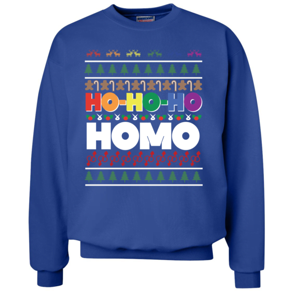 Ho Ho Ho Homo LGBT Gay Pride Funny Rainbow Xmas Christmas Sweater Apparel