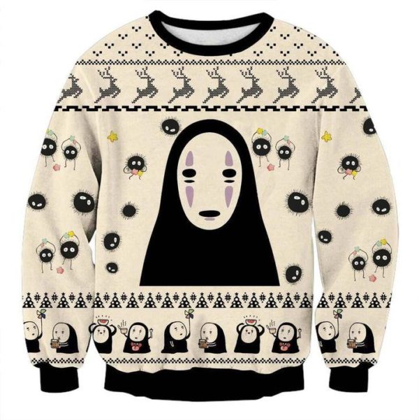 No Face Ghibli 3D Christmas Sweatshirt Apparel