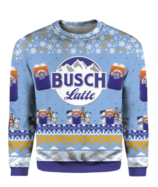 Busch Latte Beer 3D Print Ugly Christmas Sweater Shirt Hoodie Apparel