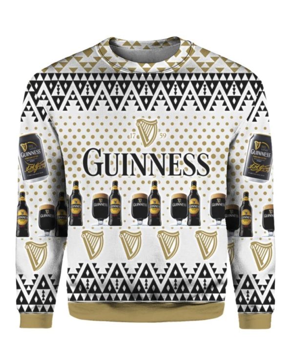 Guinness Beer 3D Print Ugly Christmas Sweater Hoodie Shirt Apparel