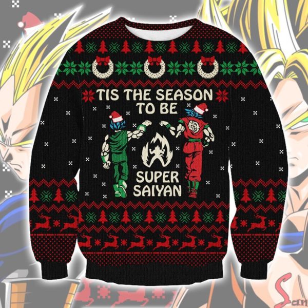 Super Saiyan 3D Tis The Season To Be Super Saiyan 3D Christmas Shirt Apparel