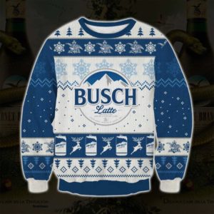 3D Print Busch Latte Knitting Parttern Christmas Sweatshirt Apparel
